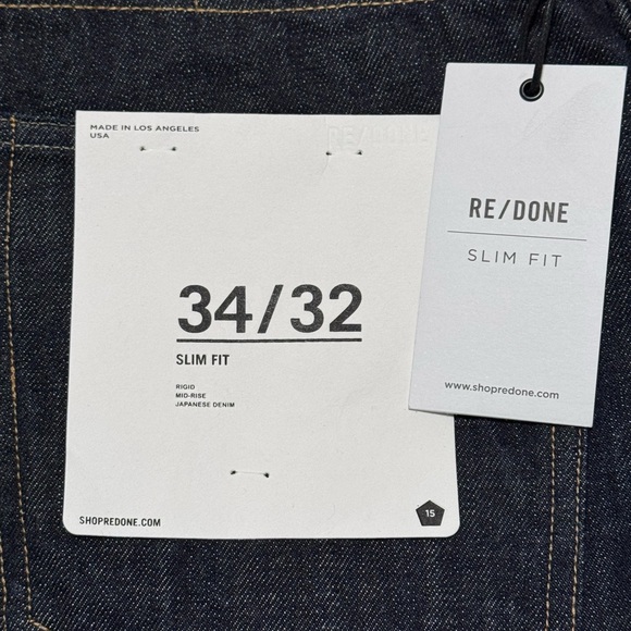 RE/DONE NWT Men’s Slim Fit Indigo Denim | Dark 05 Wash | Size 34 x 32 | 🔥 - Picture 6 of 14